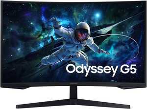 Samsung Odyssey G5 G55C Curved Monitor, 32" QHD VA Display, 165Hz Refresh Rate, 1ms (MPRT) Response Time, 1000R Curvature, AMD FreeSync Technology, Black | LS32CG552EMXUE