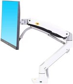 Skill Tech Desk Top Mount, 17" - 34" Screen Sizes, 12kg Weight Capacity, VESA-Compliant Patterns, Aluminum + Plastic + Steel Materials, Powder Coating Finish, Clamp Mounting, White | SH-F100A