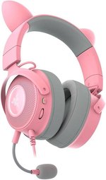 Razer Kraken Kitty V2 Pro Gaming Headphones, 50mm Razer TriForce Titanium, Passive Noise Cancellation, Unidirectional Pick-Up Pattern, USB Type-A Connectivity, Quartz | RZ04-04510200-R3M1
