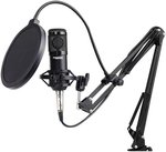 Twisted Minds W104 Professional Gaming USB Condenser Microphone, Uni-Directional Polar Pattern, 1.8m Cable Length, Black | TM-W104