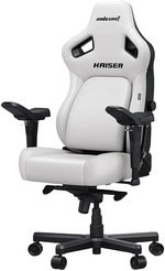AndaSeat Kasier 4 Series Premium Gaming Chair, 5Â° Sloping Seat Base, Pop-out Lumbar, 5D Armrests, Up to 180kg Max Weight, Premium PVC Leather, XL, Cloudy White | AD12YDDC-XLL-20-W-PVC