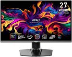 MSI MPG 271QRX QD-OLED Gaming Monitor, 26.5" WQHD QD-OLED Display, 360Hz Refresh Rate, 0.03ms (GtG) Response Time, Adaptive-Sync Technology, ClearMR 13000, OLED Care 2.0, Black | 9S6-3CD79A-011
