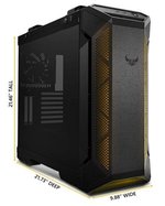 ASUS TUF Gaming GT501 case supports up to EATX with metal front panel, tempered-glass side panel, 120 mm RGB fan, 140 mm PWM fan, radiator space reserved, and USB 3.1 Gen 1 | 90DC0012-B49000
