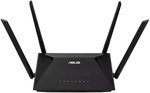 Asus RT-AX1800U Dual Band Wi-Fi 6 Router, 2.4/5GHz, 1.6Gbps, Dual-Core, 20/40/80 MHz, 4x Ex-Antennas, 3x LAN, Black | 90IG06P0-MO3520