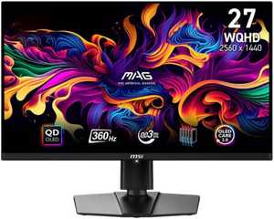 MSI MAG 271QPX Gaming Monitor, 26.5" WQHD QD-OLED Display, 360Hz Refresh Rate, 0.03ms (GtG) Response Time, AdaptiveSync Technology, 1.07B Display Colors, Black | 9S6-3CD89T-008