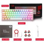 Redragon Fizz K617-RGB 60% Mechanical Keyboard, Red key Switch Pink/White