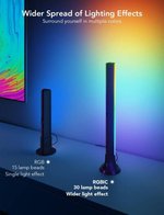 Govee RGBIC TV Light Bars for 45-70 inch TVs, 38cm Length, 30 Lamp Beads, Wider Light Effect, 8 Dynamic Music Modes, 2.4GHz Wi-Fi + Bluetooth Connectivity, Black | H6046