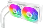 Redragon CCW-3011 aRGB Liquid CPU Cooler, 240mm Radiator, 2x 120mm Fans White