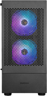 GAMDIAS TALOS E3 MESH RGB ATX Mid Tower PC Case, Tempered Glass Panel, Excellent Airflow Design, Up to 360mm Radiator & x5 Fans, USB 3 / USB 2x2 / HD Audio/Fan LED Control, Black | GD-TALOS-E3-BL-MESH
