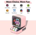 Divoom Ditoo Programmable Bluetooth Mini Speaker, Customizable Pixel Art LED, DIY Design With Wireless App Control, Mechanical Keyboard, Pink | 756429