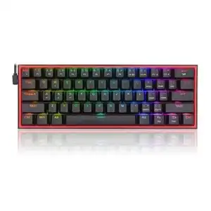 Redragon FIZZ K617 60% Wired Mechanical Keyboard, Red Switches black
