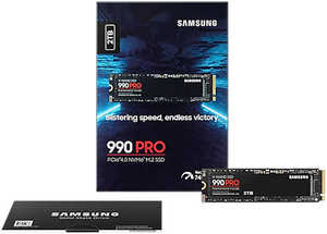 Samsung 990 Pro 2 TB NVMe M.2 Internal SSD, PCIe Gen 4.0 x4, NVMe 2.0 Interface, 7450 MB/s Sequential Read Speed, 6900 MB/s Sequential Write Speed, 3.3 Voltage, V-NAND 3-bit MLC | MZ-V9P2T0BW