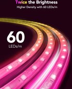 Govee LED Strip Light M1 Matter Compatible, 4-in-1 RGBIC+ Technology, 60 LEDs/m, M1 Matter Compatible, 2.4GHz Wi-Fi + Bluetooth Connectivity, 2m Length | H61E02D1