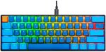 GamerTek GK60 Mini Pro Mechanical Gaming Keyboard, 61 Keys ANSI, English + Arabic Dual Layout, NKRO Full Anti Ghosting, RGB With 18 Effects, Detachable Cable, Jazz Blue | 396171