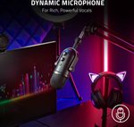 Razer Seiren V2 Pro Professional-Grade USB Microphone for Streamers, 30mm Dynamic Microphone, High Pass Filter Analog Gain Limiter, 24 Bit Capsules, Black | RZ19-04040100-R3M1