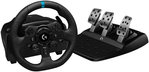 Logitech G923 TRUEFORCE Racing Wheel and Pedals, TRUEFORCE Feedback, Responsive Driving Design, Dual Clutch Launch Control, Genuine Leather, for PS5, PS4, PC, Mac - Black | 941-000151
