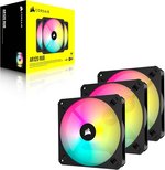 CORSAIR iCUE AR120 Digital RGB 120mm PWM Fan, up to 1850 PM Speed, Up to 59 CFM Airflow, Low Noise, High Performance, 3-pin ARGB Adapter, PWM Control, Black - Triple Pack | CO-9050167-WW