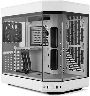 HYTE Y60 Modern Aesthetic Mid-Tower ATX Gaming PC Case, Panoramic Tempered Glass Design, Dual Chamber, 360mm Radiator Support, 6x 120mm Fans, PCIE 4.0 Cable, White | CS-HYTE-Y60-WW