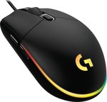 Logitech G203 Lightsync RGB Lighting 800 DPI, 6 programmable buttons Optical Wired Gaming Mouse (Black) | 910-005796
