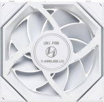 Lian-Li UNI FAN TL120 LCD Wireless Case Fan, 120mm Fan Size, 1900 RPM Fan Speed, 62 CFM Fan Airflow, Fluid Dynamic Bearing Type, PBT & PA66 Material, Pack of 3, White | 12TLLCD1W3W
