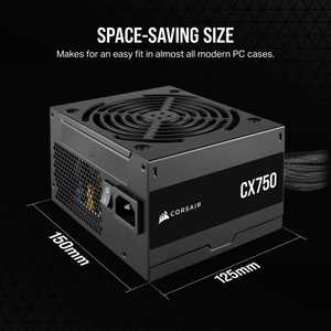 Corsair CX Series, CX750, 750 Watt, 80 PLUS Bronze
