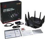 Asus ROG Rapture GT-AXE11000 Tri-Band Wi-Fi 6E Gaming Router, 11Gbps Speed, 6GHz Band, 2.5G WAN/LAN Port, Quad-Core Processor, Gray | 90IG06E0-MA1R1T