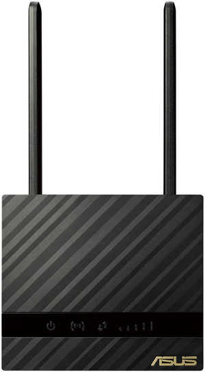 ASUS 4G-N16 Wireless-N300 LTE Modem Router, 2.4 GHz Single-Band, Up to 300 Mbps Speed, 5.3X Faster 4G LTE Speed, 2x Detachable Antennas, Gigabit ETH, Sim Card Slot, Black | 90IG07E0-MO3H00