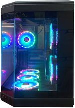 WJCOOLMAN Y40 - 6F ATX Mid Tower Gaming PC Case, Tempered Glass Pannels, Up to 360mm Radiators Support, 6x Pre Installed UNI Fans, â€œ3.5â€HDD *2. â€œ2.5â€ SDD*2, USB 3.0/Type-C, Black | 6974215270050