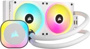 CORSAIR iCUE LINK H100i 240mm RGB AIO Liquid CPU Cooler, 240mm Radiator with QX120 RGB Fans, Up to 2400 RPM Speed, 63.1 CFM Airflow, Intel 1700 & AMD AM5 Sockets, White | CW-9061005-WW