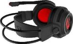  MSI DS502 Enhanced Virtual 7.1 Gaming Headset, Large 40mm Drivers, Closed Ear Cup Design, Vibration System, LED Lighting, Adjustable Microphone, Self-Adjusting Headband, Black - Red 