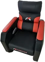 TORTOX GS300 Gaming Sofa with Movable Scroll Casters & Adjustable Back Rest, Video Game Chairs with Recliner System, Max. Capacity 150 kg, Esports Gaming Sofas - Black & Red