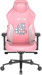 DXRacer Craft Pro Hello Human Cat Edition Gaming Chair, 2D Integrated Lumbar Support, 4D Armrest, 90Â° - 135Â° Reclining Backrest, Cold-Cure Foam, Class 4 Hydraulics, Pink | CRA-PR008-P-H1