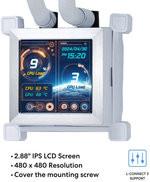 Lian-Li HydroShift LCD 360R AIO Liquid CPU Cooler, 360mm Radiator, 2.88" IPS Display, 3800 RPM Pump Speed, 2400 RPM Fan Speed, 79.9 CFM Airflow, FBD Bearing Type, White | G89.GHSLCD36RW.00