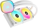 CORSAIR iCUE LINK H100i 240mm RGB AIO Liquid CPU Cooler, 240mm Radiator with QX120 RGB Fans, Up to 2400 RPM Speed, 63.1 CFM Airflow, Intel 1700 & AMD AM5 Sockets, White | CW-9061005-WW