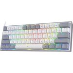 Redragon Fizz Pro RGB Mechanical Mode Gaming Keyboard, USB Interface, 61 Counting Keys, English, White Gray | K616-RGB