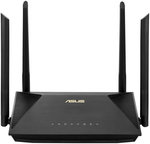 Asus RT-AX1800U Dual Band Wi-Fi 6 Router, 2.4/5GHz, 1.6Gbps, Dual-Core, 20/40/80 MHz, 4x Ex-Antennas, 3x LAN, Black | 90IG06P0-MO3520