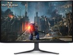 DELL Alienware 32" 4K QD-OLED Curved Gaming Monitor, 4K UHD 3840x2160 @ 240Hz, 0.03ms G-to-G, AdaptiveSync & NVIDIA G-Sync, 1Bn Colors, DCI-P3 99% Dolby Vision, DP 1.4 / HDMI 2.1, USB-C | AW3225QF