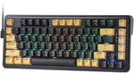 Redragon Elf K649Y-RGB 65% Mechanical Keyboard, Custom Gold-Melt Switch, Hot-Swappable Socket, Wired Connectivity, Detachable Type-C Cable, TPR Gasket Design, English Layout, Black/Yellow | K649Y-RGB
