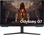 SAMSUNG Odyssey G7 32" 4K UHD 144Hz IPS Gaming Monitor, 1ms(GTG)â€Ž Response Time, G-Sync Compatible, 1 Bn Colors, HDR10+ Gaming, Wi-Fi & Bluetooth, USB Hub 3.0, Black | LS32BG702EMXUE