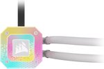 Corsair iCUE H100i Elite Capellix XT Liquid CPU Cooler, 240mm Radiator, Copper Cold Plate Material, Aluminum Radiator, 2400 RPM Fan Speed, 120mm Fan Size, White | CW-9060072-WW