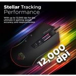 Vertux Rodon Act Fast Ultimate Performance Wired Gaming Mouse, 12000 Adjustable DPI, Customizable Lumi LED, 7 Programmable Buttons, Multi-Surface Tracking for Gamers, Black | Rodon