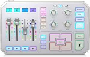 TC-Helicon Go XLR Broadcast Production Studio Mixer, 4-Channel Mixer, Studio Quality Midas Preamp, Full RGB Lighting Control, Motorized Faders, Premium Low Noise Midas Mic Preamp, White | GoXLR-WH