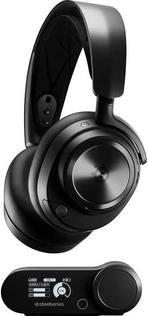 SteelSeries Arctis Nova Pro Wireless Gaming Headset, Infinity Power System, Dual Audio Streams, Active Noise Cancellation, ClearCast Gen 2 Mic, Compatible with PS4 / PS5 / PC, Black | 61520