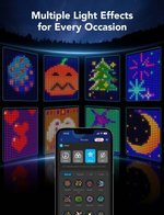 Govee Curtain Lights, 520 Teardrop-Shaped Light Beads, Dynamic DIY Mode, 86+ Scenes, 3 Installation Methods, Music Mode, IP65-Rated Curtain Lights & Control Box, IP44-Rated Adapter | H70B12A1