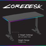 Navodesk APEX COREDESK, Gaming Desk with Dynamic RGB Lights, Heavy Duty RGB Gaming Table/Desk Black, Premium Home Office Desk and Gamer Workstation (Black, 133 x 60 CM)