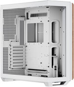 APNX V1 V1-W-WT-v1 ATX Mid Tower Glass Edition Computer Case, Up To 360mm Radiators, x10 Fan Slot, SGCC Body Material, Wood Front Panel, 0.8mm Steel Thickness, White & Wood | APCM-VI01103.21