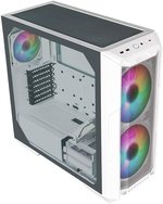 Cooler Master HAF 500 Mid Tower Case, 2x 120mm & 2x 200mm Pre-Installed Fan, Up to 360mm Radiator & 8x Fan Support, Tempered Glass Side Panel, Mesh Front Panel, White | H500-WGNN-S00