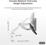 Skill Tech Dual Monitor Arm Stand Desk Mount Bracket with Height Adjustable Full Motion Double Arm Desktop Clamp Mount for 13"-32" LCD LED Screens VESA 75-100mm 1kg Up to 9kg | SH100-C024