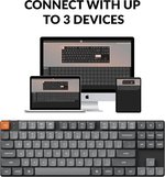 Keychron K1 Max QMK/VIA Wireless Custom Mechanical Keyboard, Red Linear Low-Profile Gateron Switch, 80% TKL Size, Tri-Mode Connectivity (2.4GHz, BT, Wired), English-Arabic Layout, Black | K1M-H1-AR