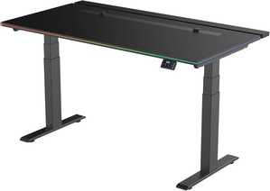  Navodesk APEX ULTRADESK, Electric Standing Desk with RGB Lighting and Cable Mangement, Premium Computer Gaming Desk (Black, 150 x 81 CM)